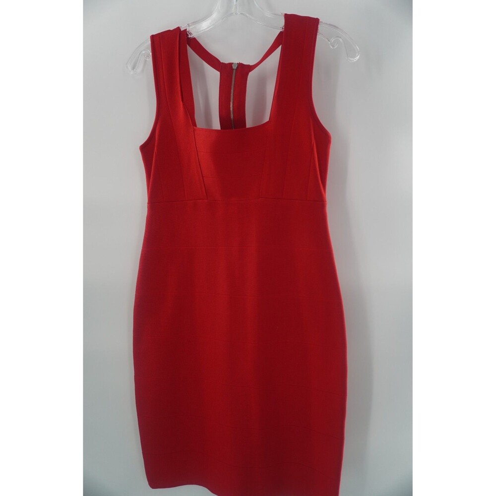 ARMANI EXCHANGE Red Sleeveless Bandage Bodycon Cutout Back Zipper Dress Size M